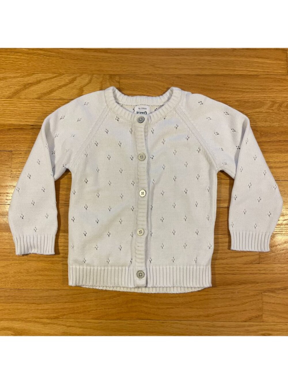 Kite Organic Cotton White Pointelle Cardigan | Size 4Y